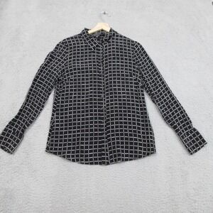 Cue Shirt Women 8 Black Corpcore Dark Academia Office Siren Professional Casual